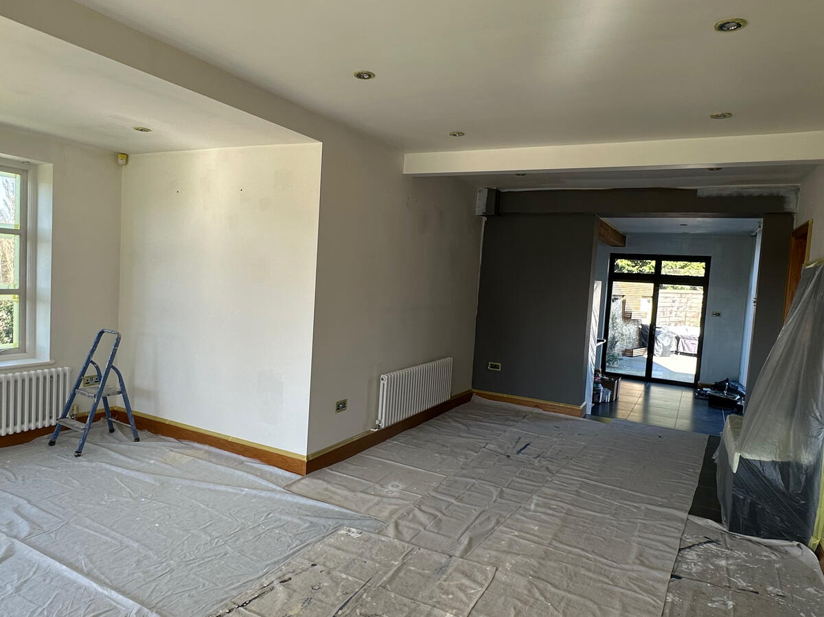 Residential living room and kitchen in Buckingham painted and decorated Residential living room and kitchen in Buckingham painted and decorated